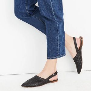 Madewell The Remi Slingback Flat in Woven Leather